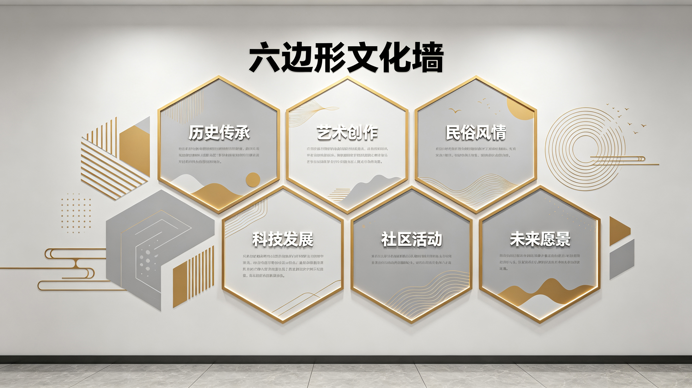 新邵企业文化墙 | 六边形信息美学
